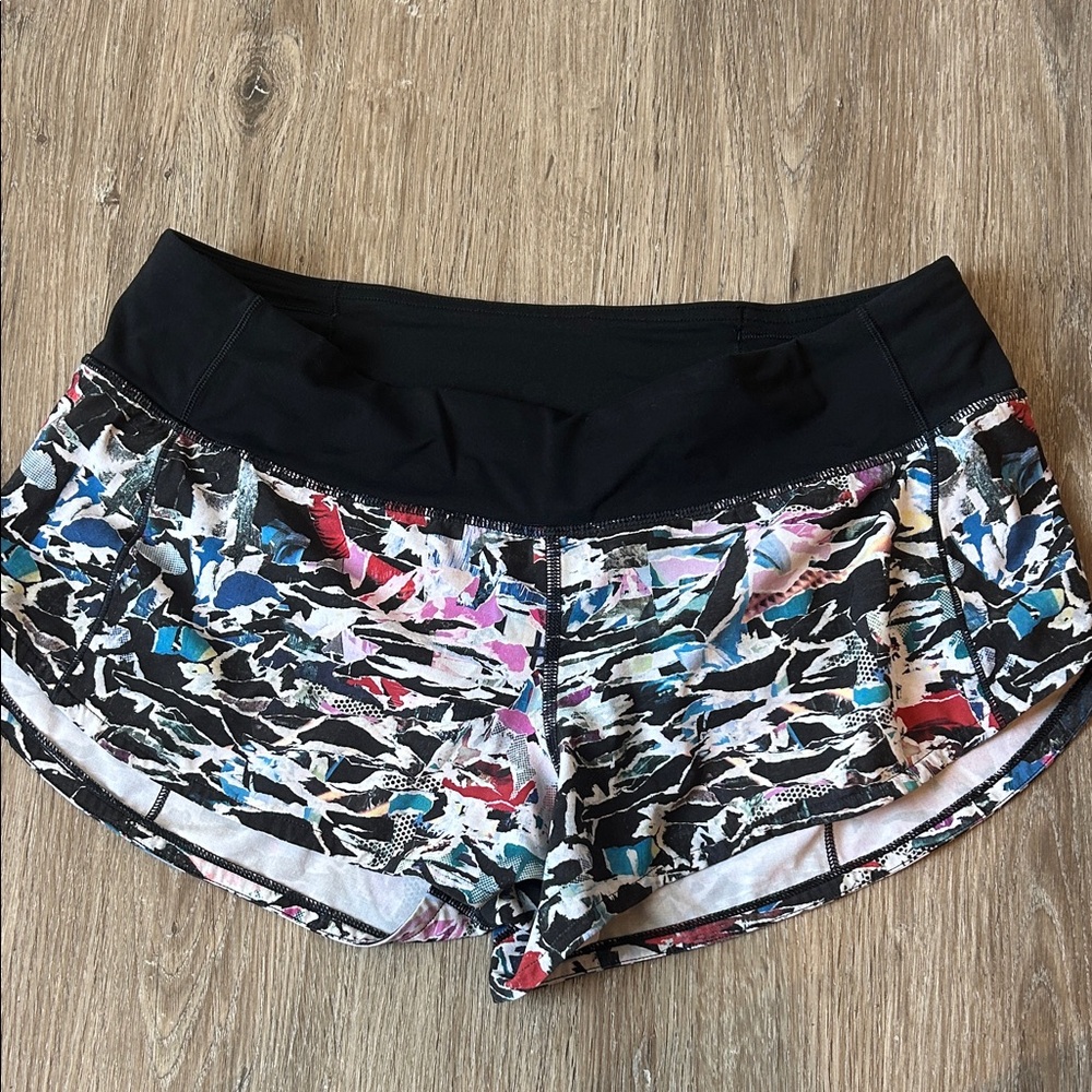 Lululemon Athletica Black and Multicolor Athletic Shorts